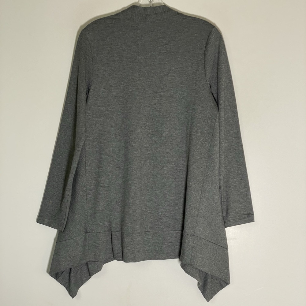 Logo Lori Goldstein Cardigan Sweater Womens XS Gray Full Zip Pockets Long Sleeve - Picture 13 of 16
